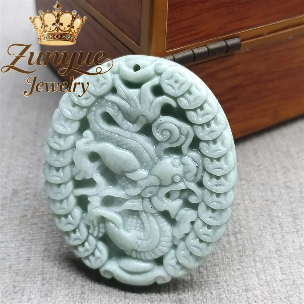 

Elliptical Dragon Playing With Pearls Pendant, Dragon Head Jade Pendant, Men's Grand Pendant, Jade Pendant And Neck Decoration