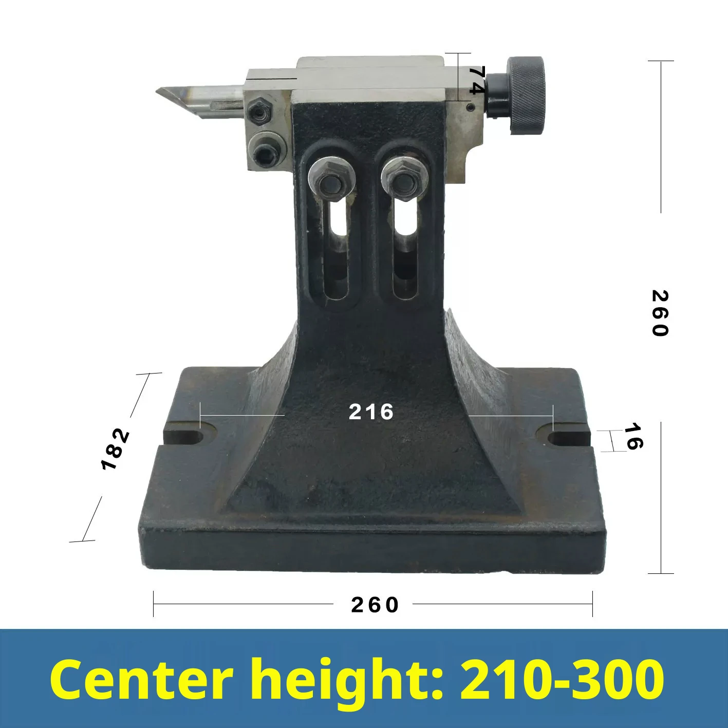 Metal Lathe Tailstock Adjustable Center Height DIY Assembly, TS Indexing Plate Dividing Head with Retractable Tail Stock 130-210