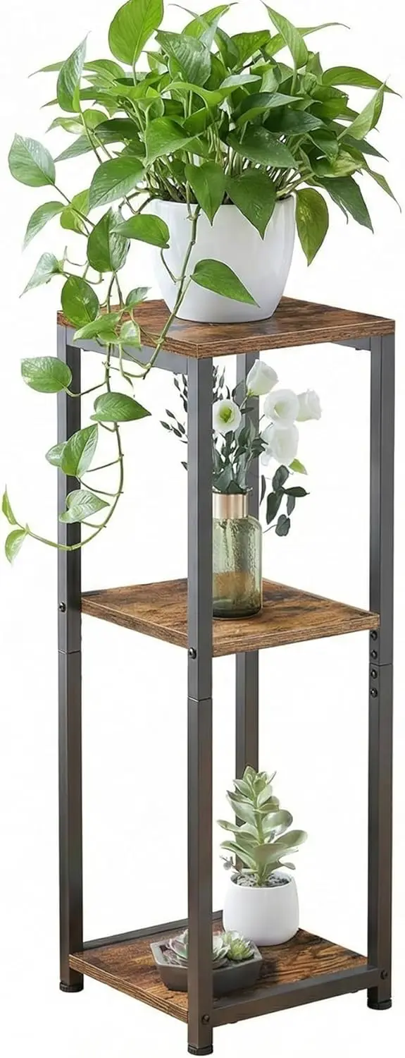 

Трехуровневая высокая подставка для комнатных растений, многофункциональный угловой приставной столик для гостиной, спальни, балкона