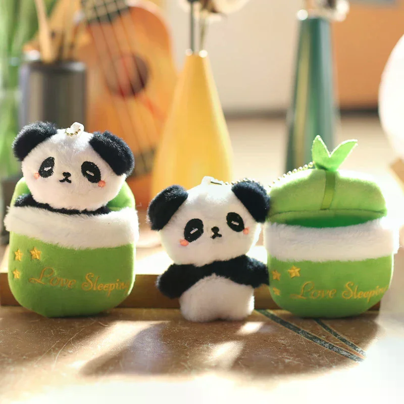 Betoverende kinderverjaardagscadeau Panda pluche pop cartoon pantoffels Ragdoll knuffel sleutelhanger hanger rugzak hangend decor