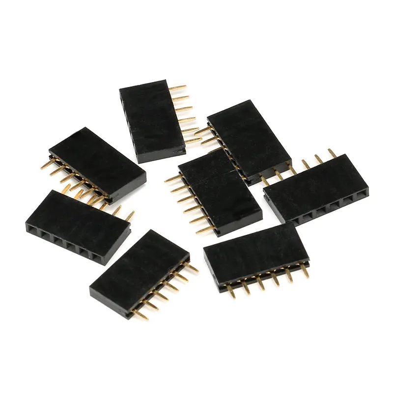 Conector hembra de una sola fila para Arduino, cabezal de enchufe de aguja recta, 1x6P, 6 pines, 100 MM, 2,54 piezas