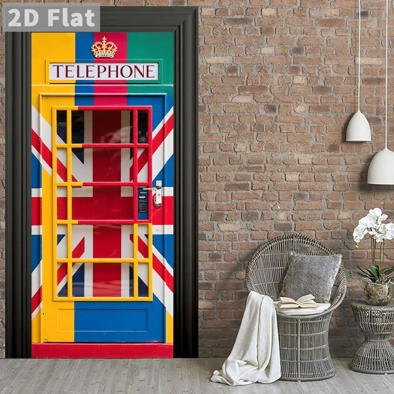 Creative Wooden Door Elevator Renovation 3D Door Sticker Horse Head Pattern Self Adhesive Mural for Bedroom Study Bathroom