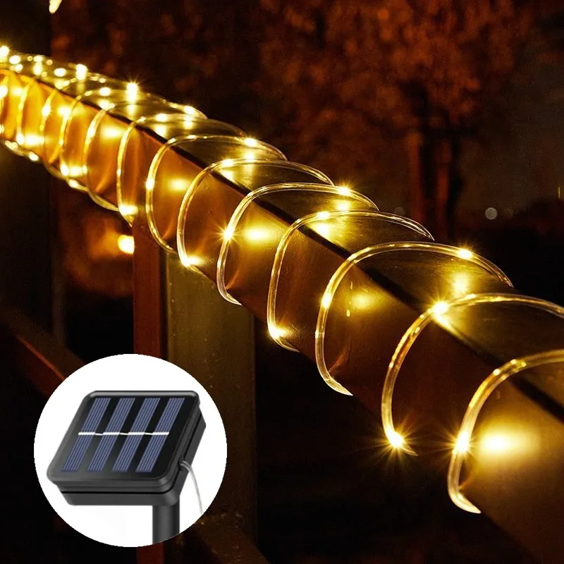 

20m/10m/5m Solar Tube Rope Lamp Garland Fairy Lights LED String Lights Garden Party Wedding for Holiday Home Decoration