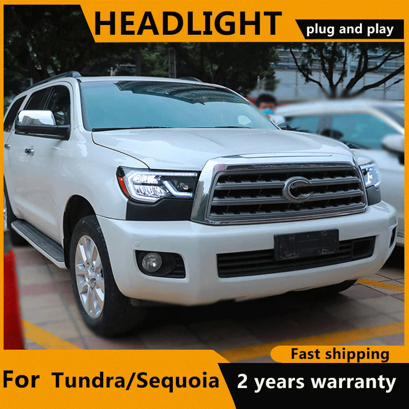 Head Lamps for Toyota Tundra 2007-2013 Full LED Headlights For Toyota Sequoia 2008-2019 Sequential Indicator Dynamic turn signal