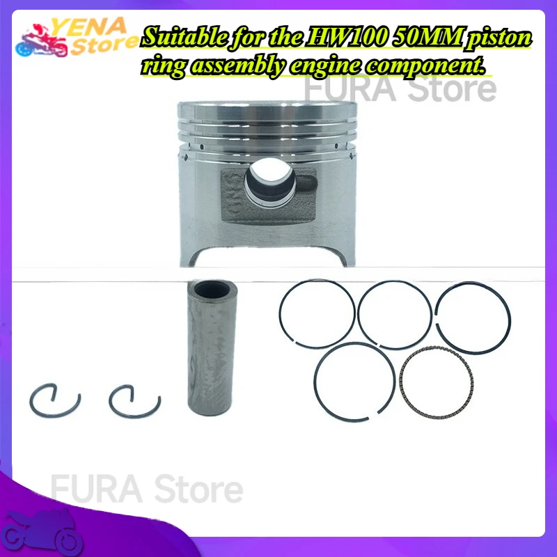 El kit de revestimiento de cilindro de motocicleta es adecuado para el componente del motor del conjunto del anillo de pistón HW100 de 50 mm.
