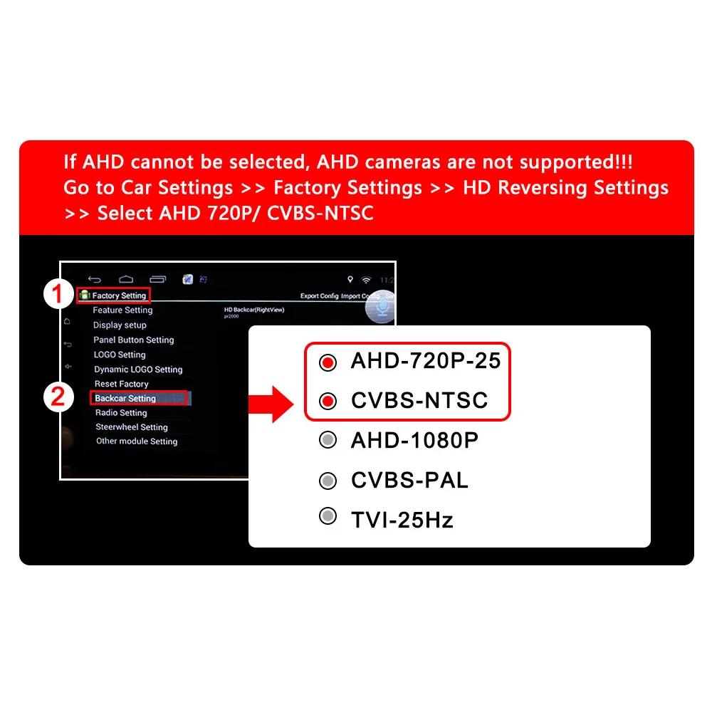 Smartour AHD 720P -25 Vehicle Rear View Camera Car Reverse Golden Fisheye Night Vision Waterproof Universal Car Rearview Camera - Image 2