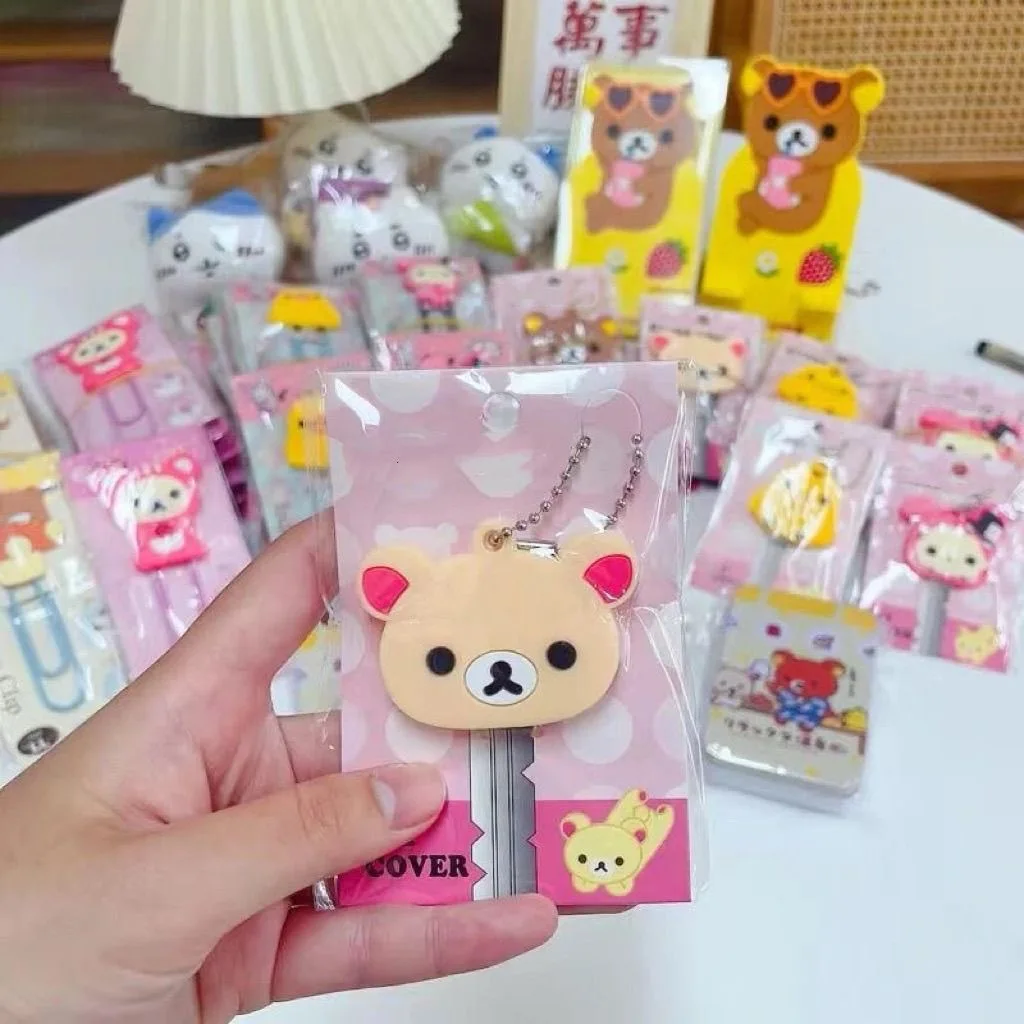 Niedlicher Cartoon Rilakkuma Weicher Silikon-Schlüsselanhänger, Kreativer Schlüsselbund, Nischen-Mode, Dekorative Schutzhülle – Detail 3