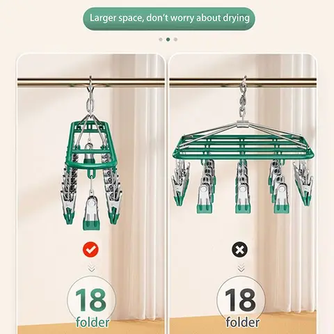 Stainless Steel Sock Rack Clothes Rack Multifunctional Household Unmarked Underwear Drying Rack Balcony Storage Racks 18 Clip