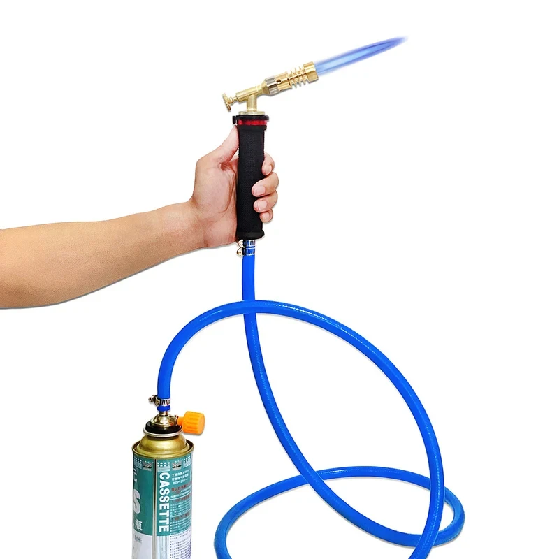 1300℃ Gas Flame Torch With Butane Bottle Connector, Propane Torch For Copper Silver Soldering, Metal Melting And Barbecue Use