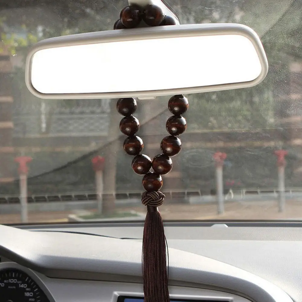 

Ornament Car Accessories Car Lucky Symbol Pendant Car Pendant Lucky Car Charm Car Rearview Mirror Hanging Wood Buddha Beads