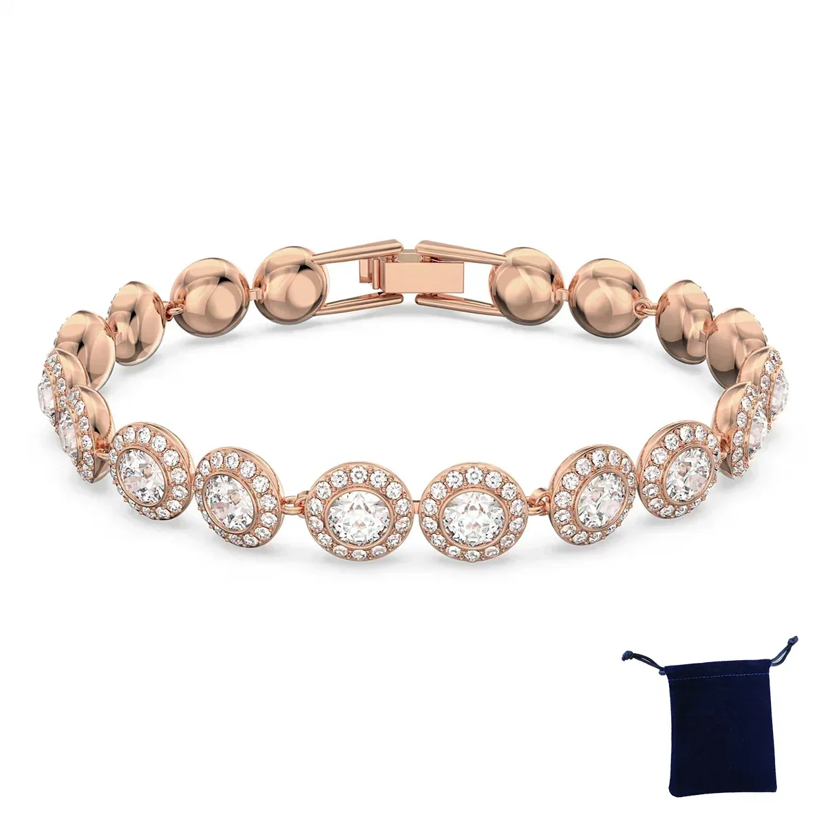 Hoge kwaliteit dames klassieke geluk diamant ronde kristallen ketting set S925 zilveren prachtige Una Angelic-serie sieradenset