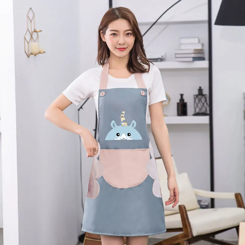 Simple Sleeveless Apronfashion Couple Overalls Cooking Work Clothes Kitchen Waterproof Oil-proof Pinny Can Wipe Hands Pinafore