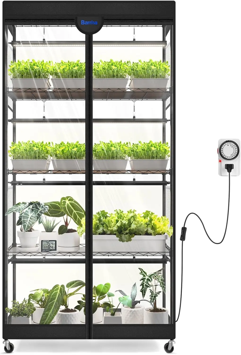 LP900 Indoor Greenhouse with Grow Light, 5 Tier Stand with Tent