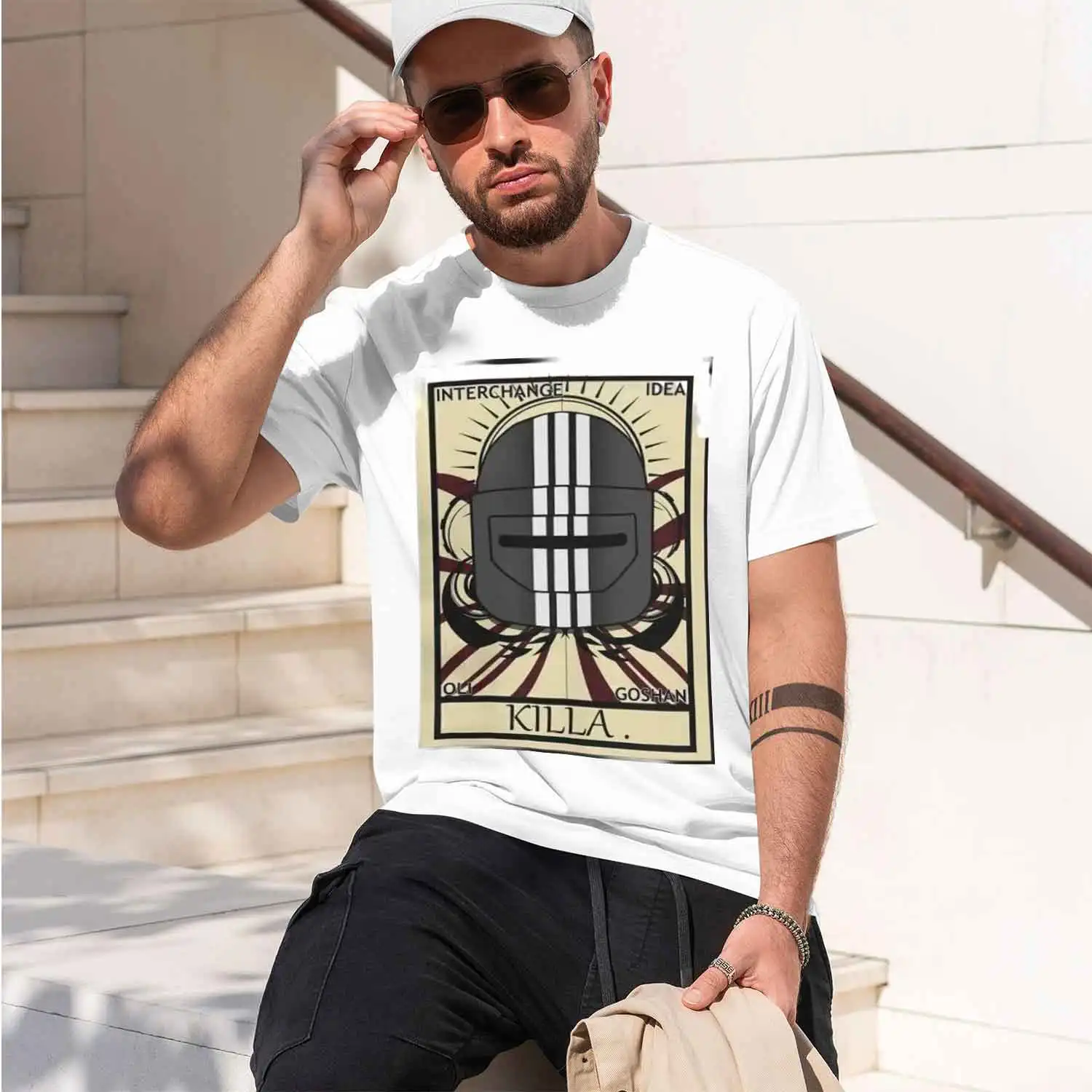 Deco Style Men's T-Shirt a Helmet Design With Interchange Idea Text Summer And Autumn Wear Gift For Fashion Lovers 2026 New Mode