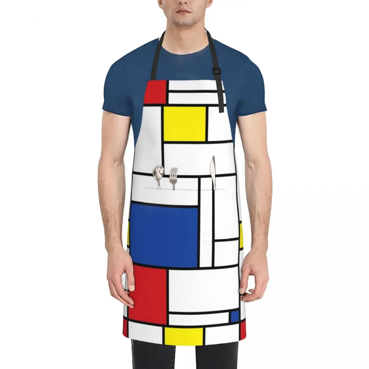 Mondrian Minimalist De Stijl Modern Art II ? fatfatin Apron Cleaning Products For Home Restaurant Kitchen Equipment Apron