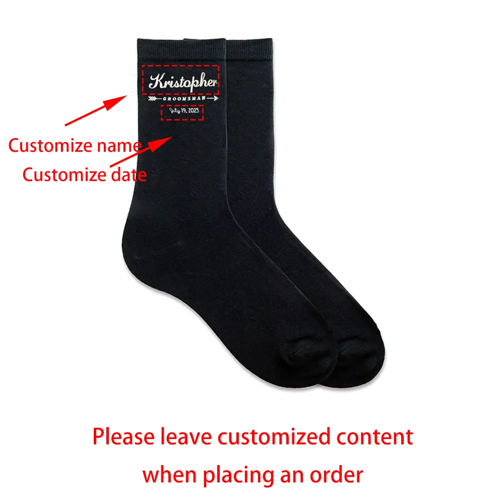 Custom Groom Groomsmen Socks Groom To Be Wedding Engagement Men’s Dress Sock Bridal Shower Bachelor Party Proposal Gift Present