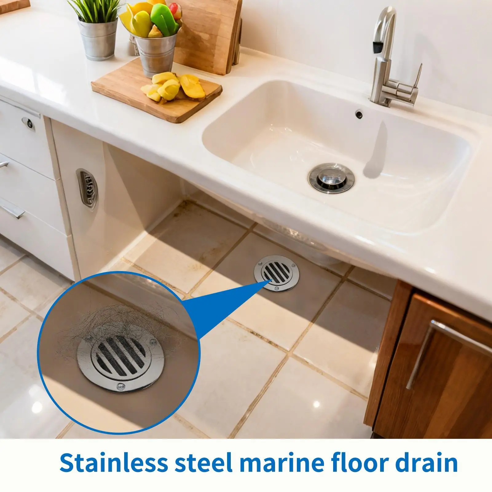 Marine Floor Drain Stainless Steel Yacht Drain Floor Deck Drainage Cover For Marine Yacht Ship Outdoor Bathroom Kitchen Shower