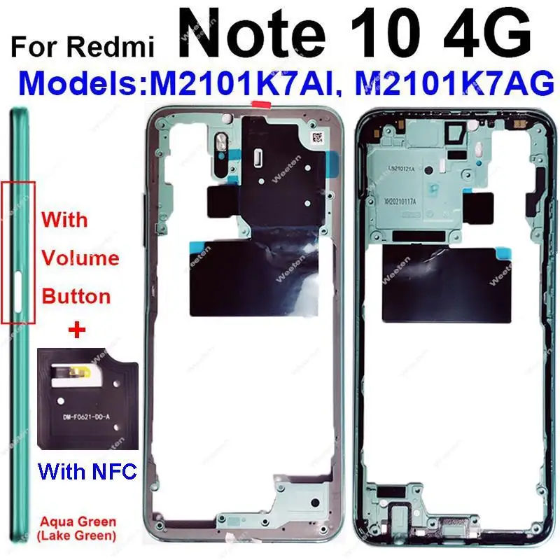 Middle Frame Housing for Xiaomi Redmi Note 10 10S 4G