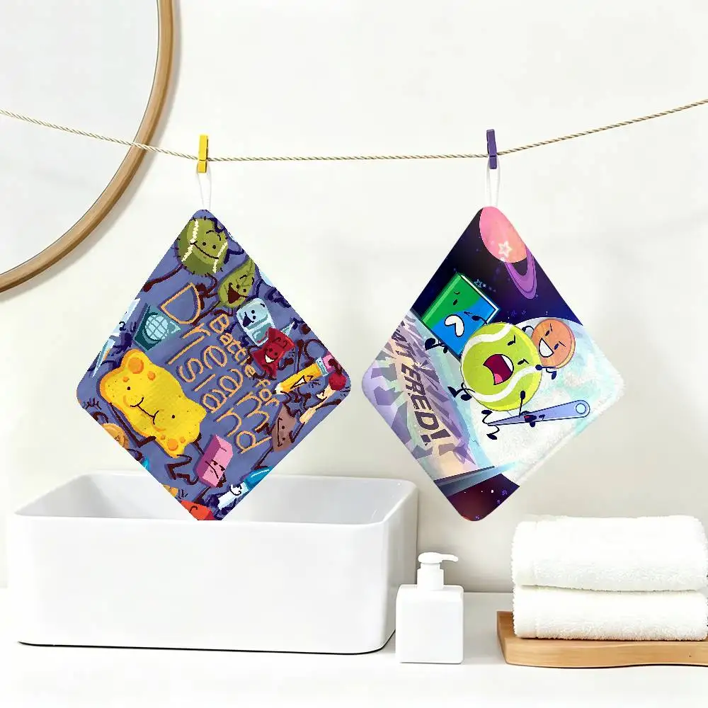 bfdi B-Battle for Dream Island Polyester Cotton Hand Wiping Towel, Hanging Towel, Quick Dry for Kitchen Bathroom Daily Supplies