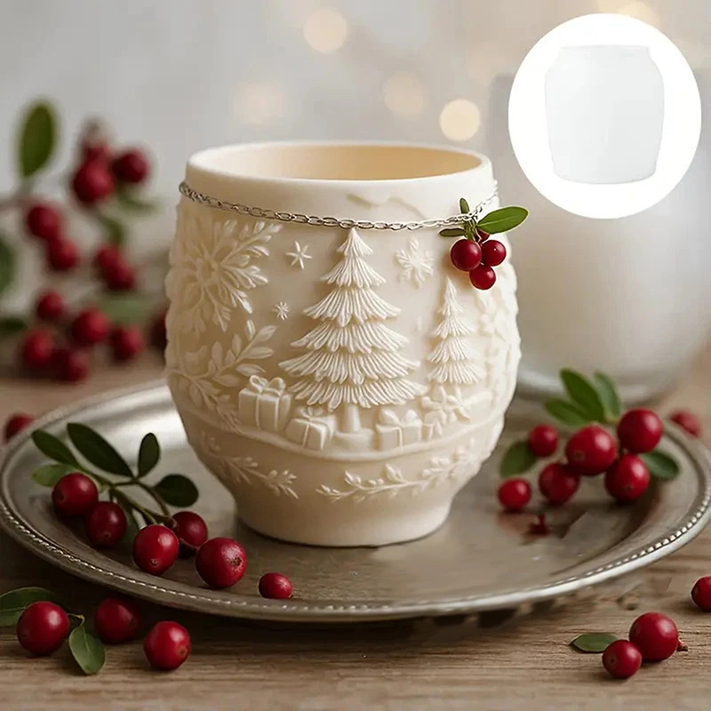 

Large Christmas Silicone Mold, Suitable For Making Flower Pots, Candles, Storage Boxes - Non-sticky Soft Reusable DIY Mold