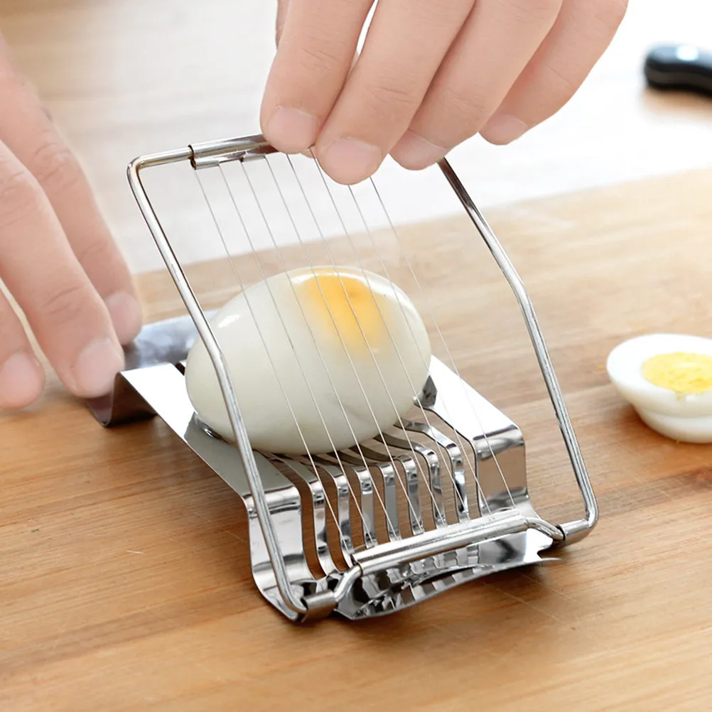 3Pcs Premium Stainless Steel Egg Slicer Versatile Wire Cutter for Hard Boiled Eggs Fruits Vegetables Fast Slicing Home Kitchen