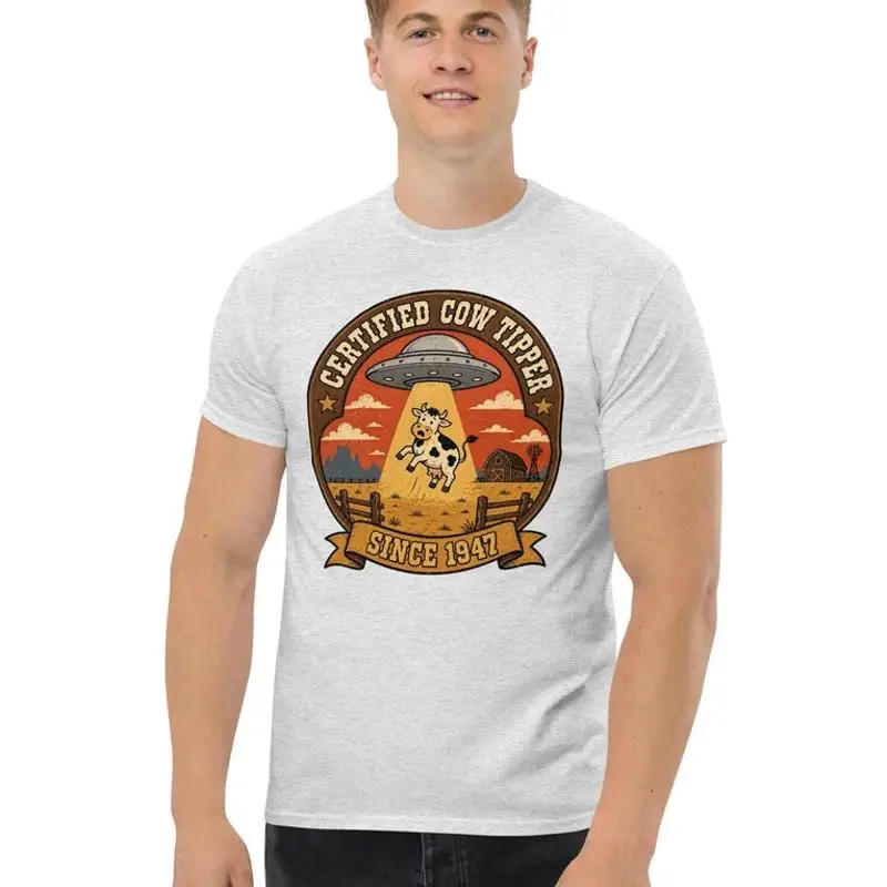 Certified Cow Tipper Retro UFO Alien Abduction Roswell Since 1947 T-Shirt