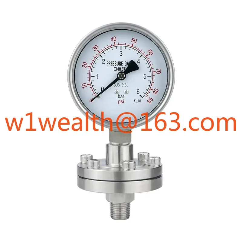 

High Precision 1.6 Double Scale Gas Pressure Gauge Stainless Steel Diaphragm Sealed Pressure Gauge
