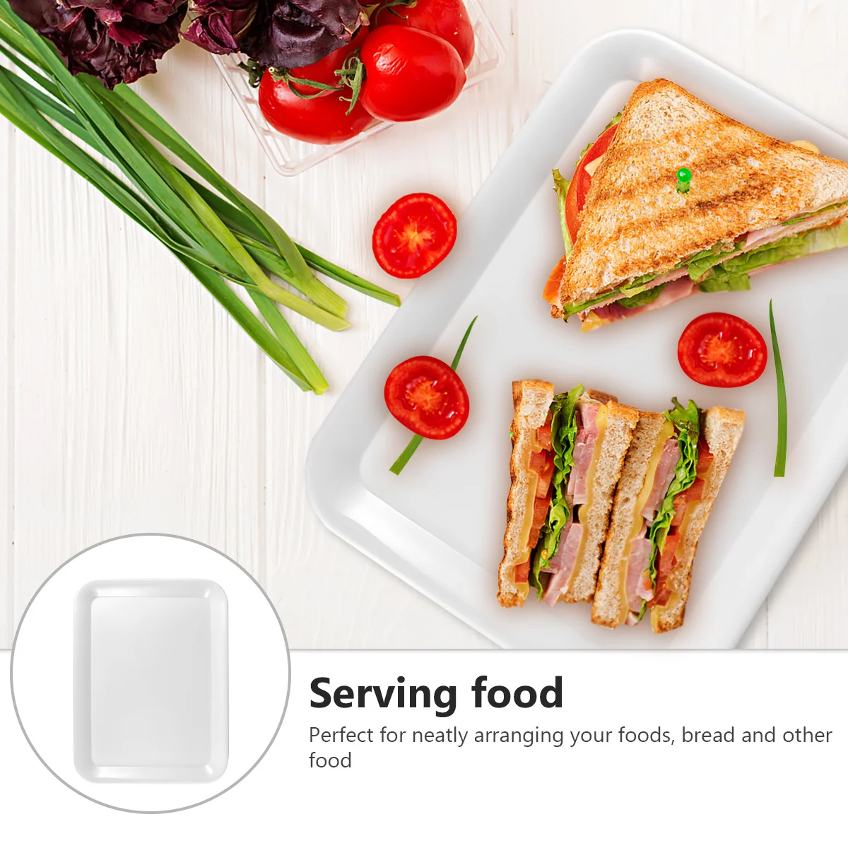 

1Pcs Long Rectangle Food Tray Strong Serving Plate for Kitchen Dining Room Modern Design Tray for Fruits Pastries Appetizers