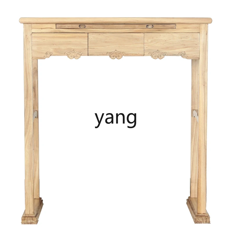 CX  Chinese Buddha Worship Living Room Home God of Wealth Incense Burner Table Old Elm Wood Solid Wood Worship Table Customized