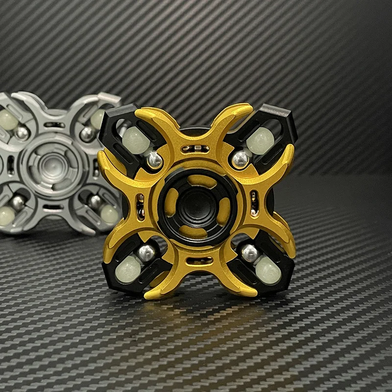 Diapason in alluminio Giroscopio EDC Fidget Spinner Perline luminose Collegamento Rotante Agitarsi Giocattoli Alleviare l'ansia e rilassarsi Strumenti