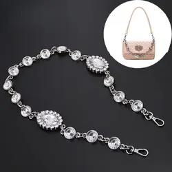 2024 New Rhinestone Bag Chain Shining Replacement Handles for Pleated Bag Shoulder Strap Handbag Bag Accessory