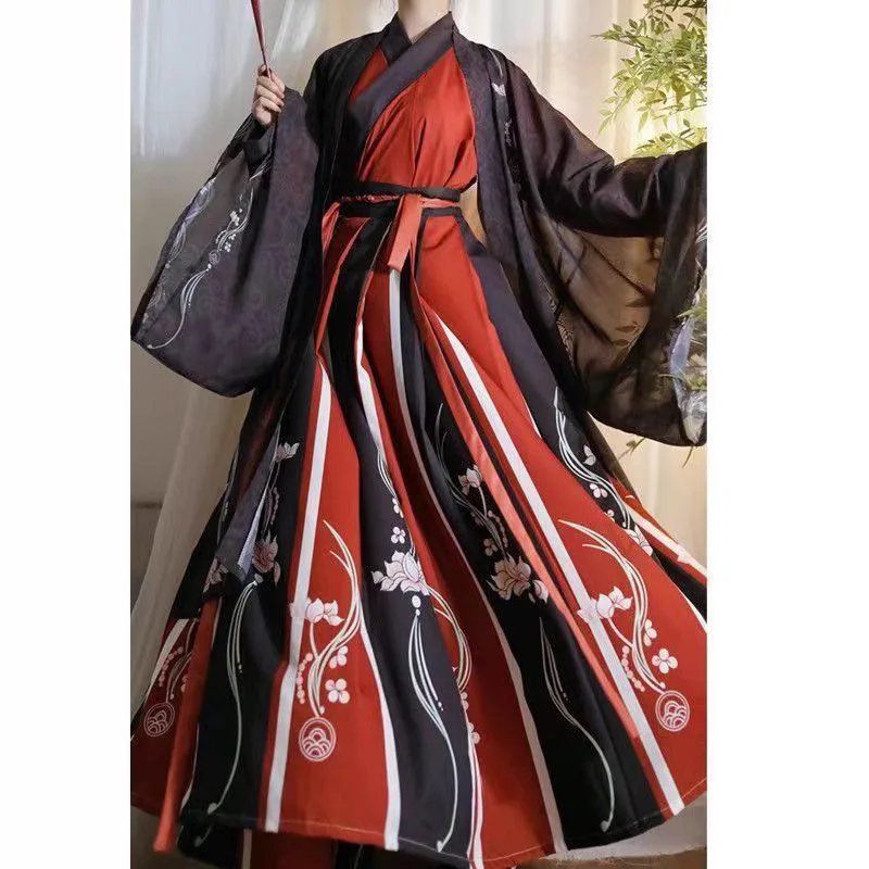 

Ancient Style Han Chinese Clothing Mu Qing Men's and Women's Same Collar Wei Big Sleeve Shirt Waist Costume Hanfu