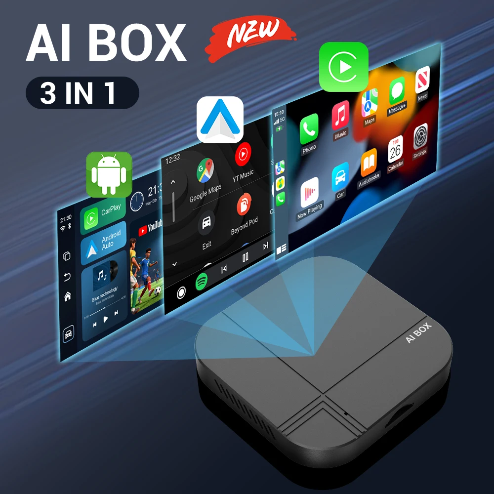 Kowankit Android 12 Smart Box Wireless CarPlay Android Auto 4G+32G TV Box Car Multimedia Player Auto Connect For Youtube Netflix