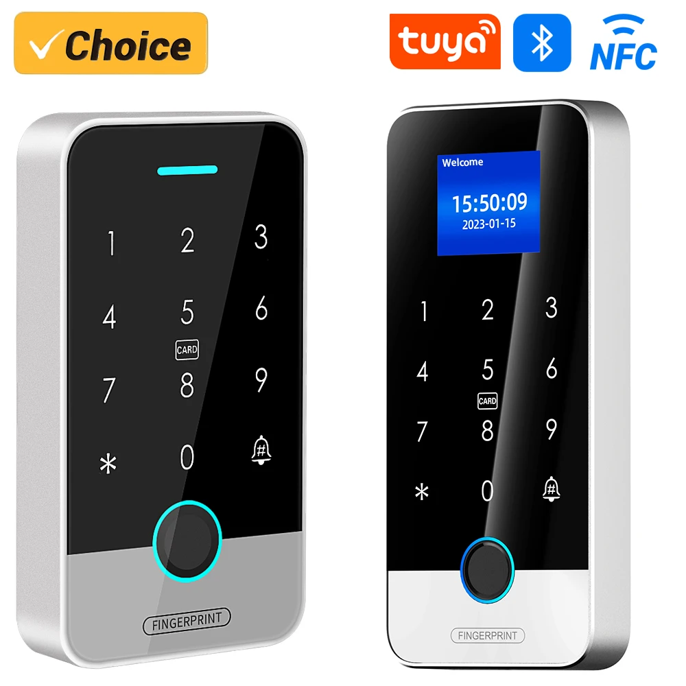 Tuya App 125Khz 13.56mhz RFID NFC بصمة بلوتوث بوابة فتحت الباب دعم Tuya BLE بوابة + لوحة المفاتيح التحكم في الوصول IP65