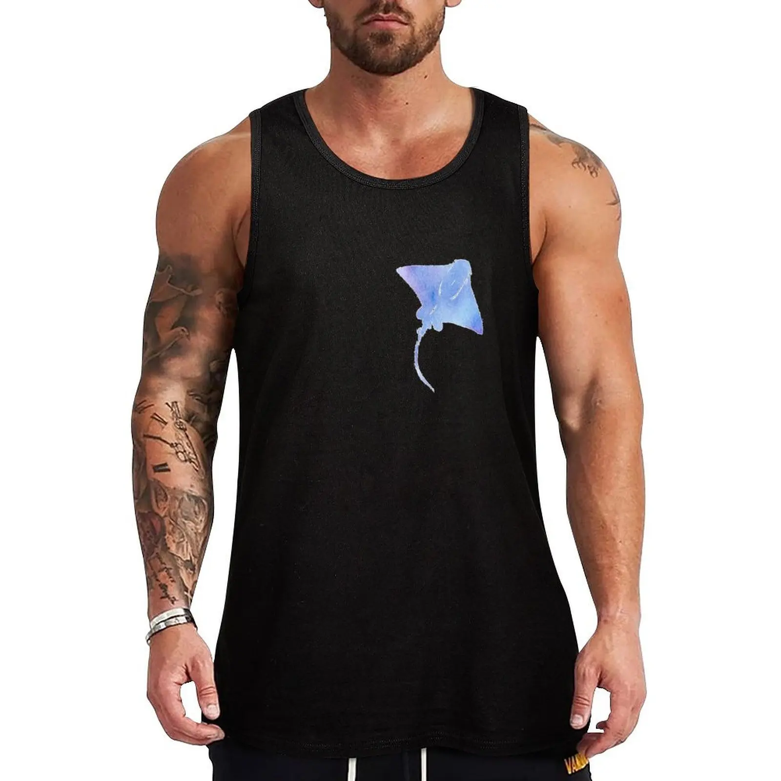 

Watercolor Stingray Tank Top plain t-shirt gym shirt men Gym t-shirt man gym clothes man