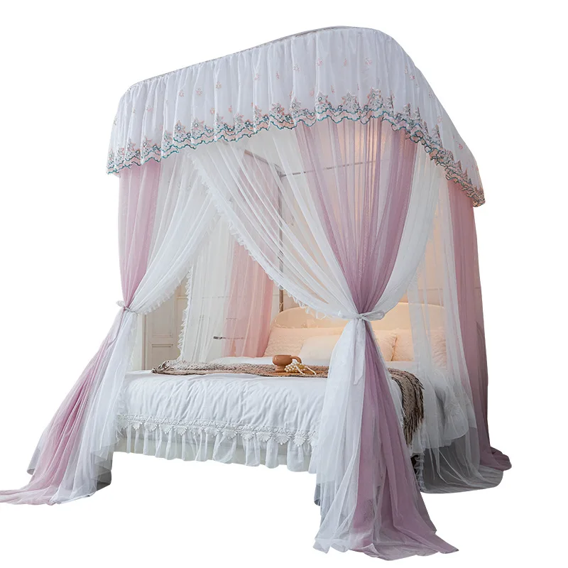 

mosquito net double-layer encrypted floor-to-ceiling retractable 1.8m net yarn machine washable, washed princess wind 2m bed