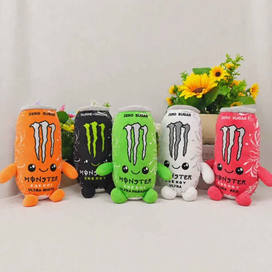 2026 M-o-n-s-ter Plush White Energy Drink Plush Toy Simulation Can Stuffed Doll Cute Soft Figure Decor Gift Friend Home Ornament