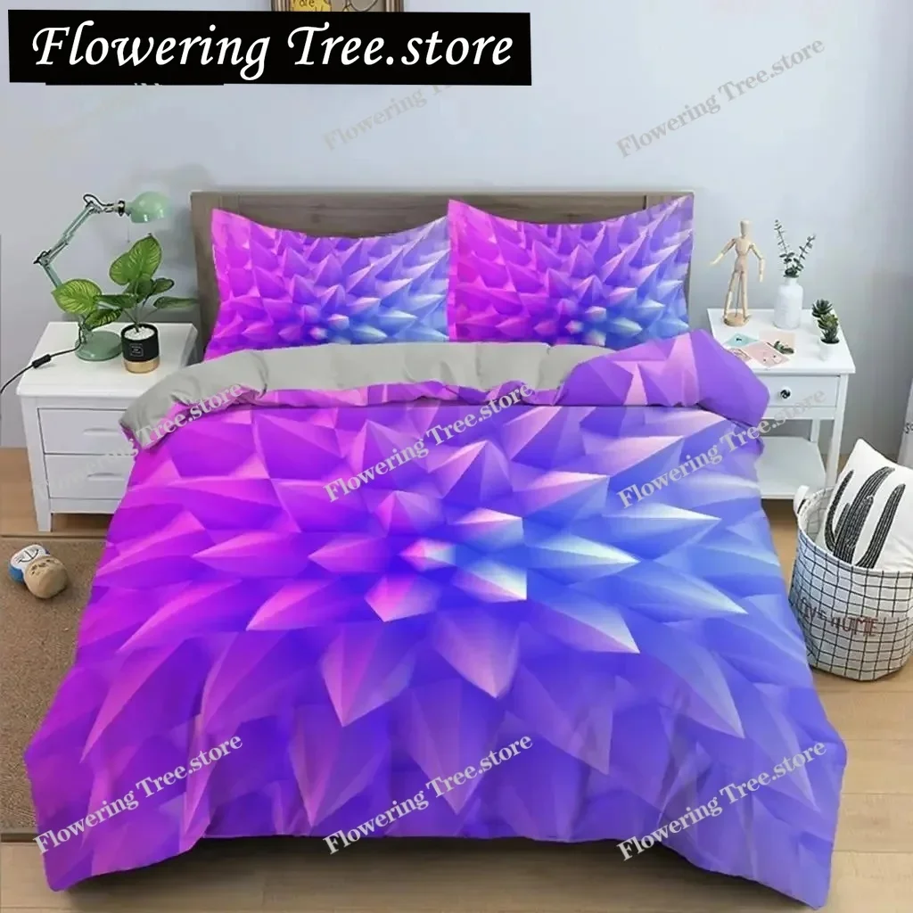 3D Duvet Cover Psychedelic Twin Bedding Set Luxury Quilt Cover with Zipper Closure Queen Size Polyester Comforter Sets