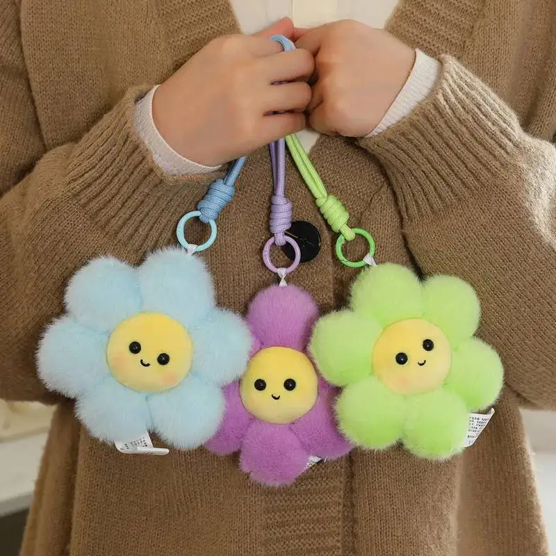 Portachiavi/Ciondolo in peluche a forma di girasole da 12 cm, morbido e carino, 12 colori, per zaino/chiavi