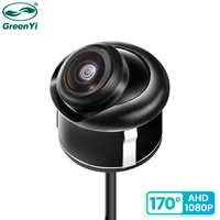 GreenYi AHD 1920x1080P Cámara de visión trasera de coche Full HD Visión nocturna 170 °   Lente ojo de pez Cámara delantera de marcha atrás para vehículo C828