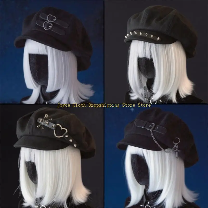 القبعات اليدوية سحابة للجنسين قبعة الرسام للفتيات قبعة أجرة داكنة للترفيه في الهواء الطلق قبعة حديثة الملحقات 10CD #3