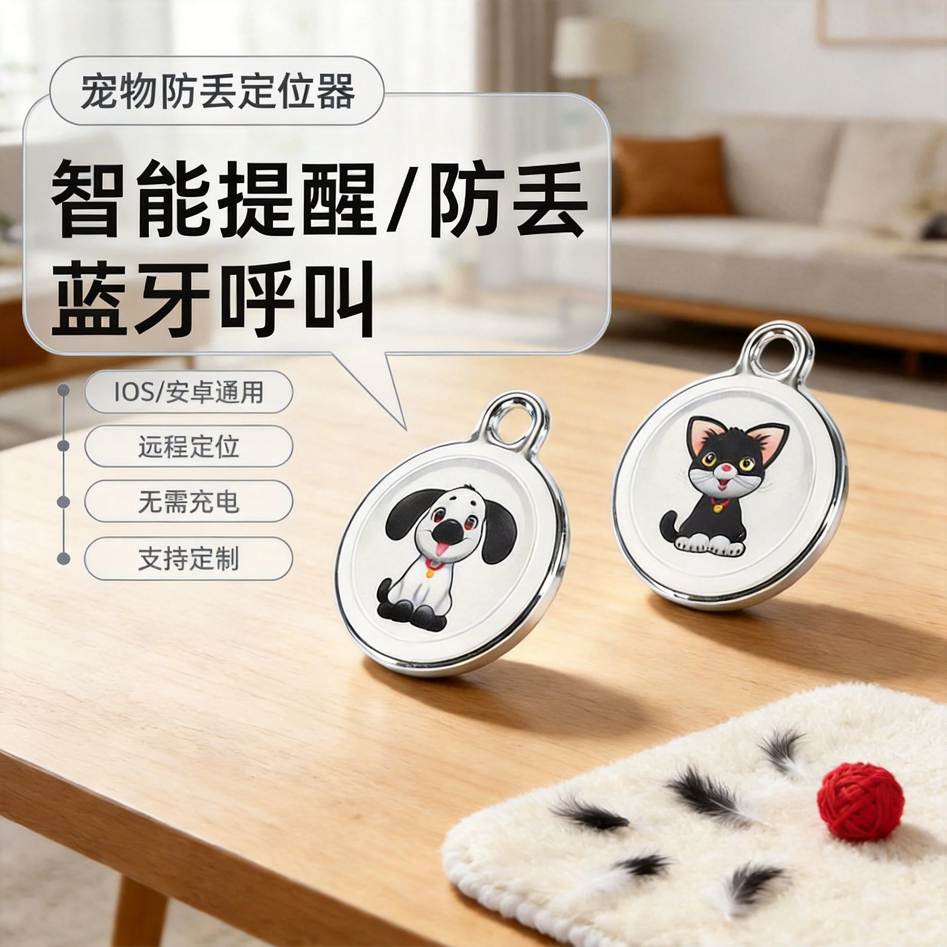 GPS Tracker for Cats and Dogs Waterproof Anti-Lost Pet Locator Global Positioning Device