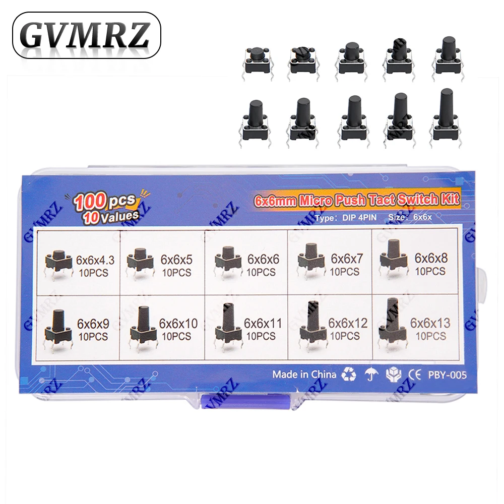 100PCS 10Values 6X6…