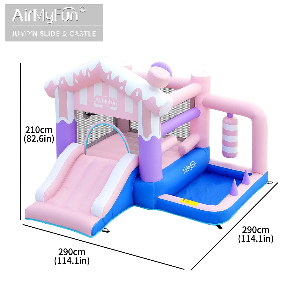 Inflatable Jumping Castle Bouncer Castle Jumper Small Pastel Bouncing Castle Inflatable Bounce House for Kids