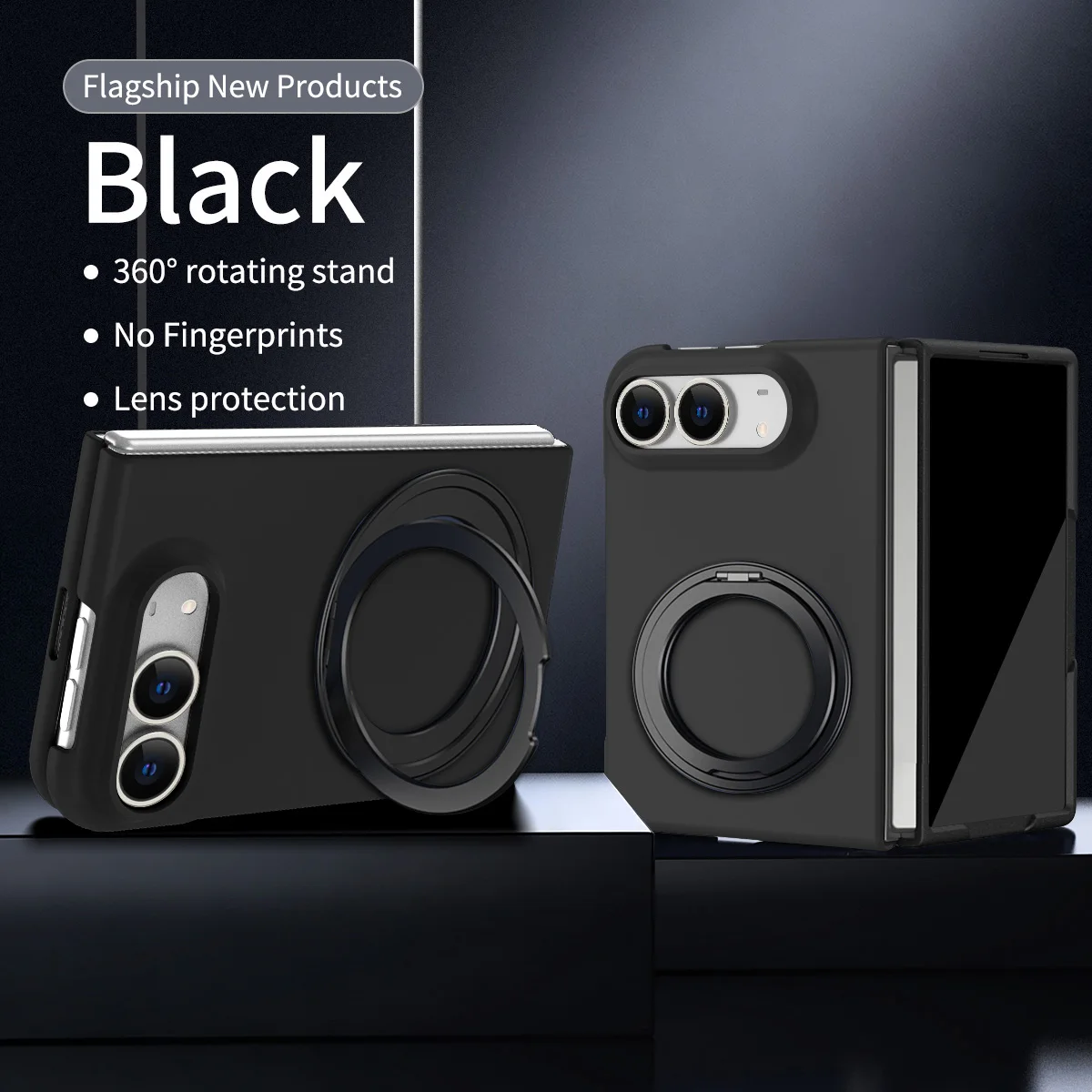 For iPhone Duo Case Skin-Friendly Rotatable Metal Magnetic Holder With Tempered Glass Shockproof Protection Cover Accessories