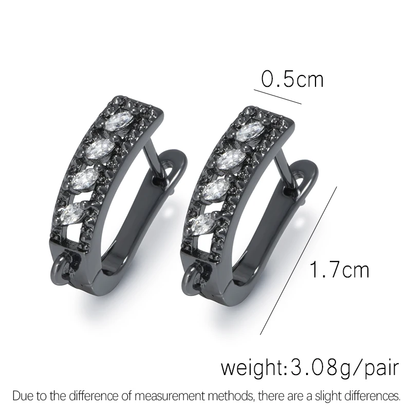 1 Pair 18K Gold/ Rhodium/Rose Gold/Gun Black Plated With Zircon Earring Hooks Accessories For  Jewellery Wholesale