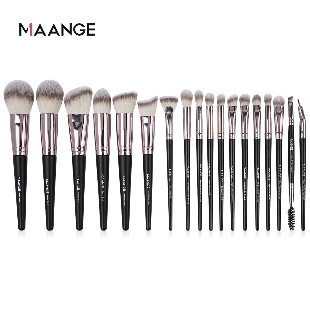 MAANGE 18Pcs Makeup Brushes Set Professional Natural Hair Foundation Powder Eyeshadow Blush Make Up Brush Cosmetic Beauty Tools