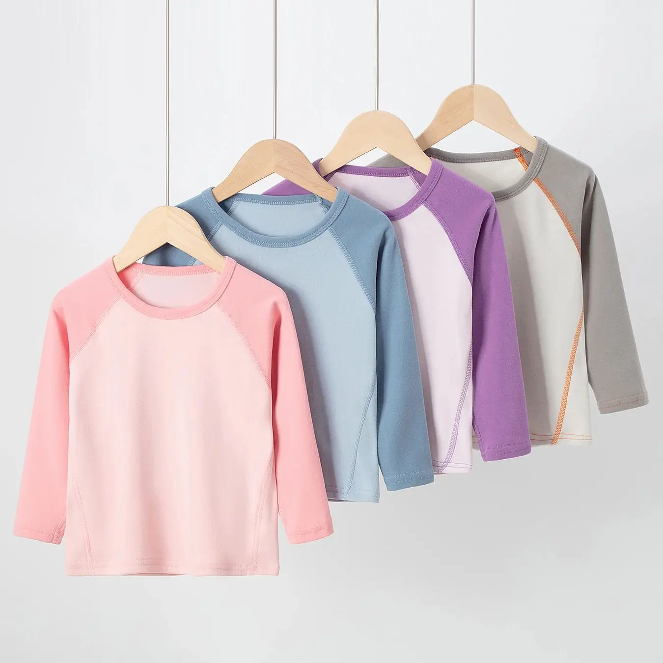 2/4-piece Autumn And Winter Children's Thick Brushed Color Blocked Warm Underwear Set For Boys And Girls Comfortable Sleepwear