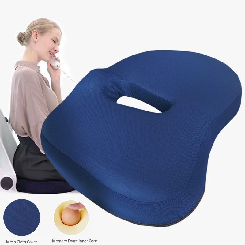 

Seat Cushion Chair Memory Foam Coccyx Support Cushion Butt Hemorrhoids Sedentary Office Chair Orthopedic Hip Pad Pressure Relief