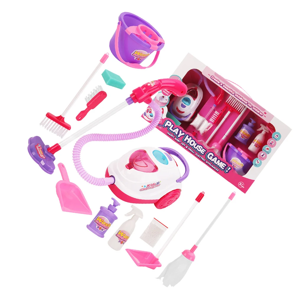 Ensemble de jouets d'aspirateur pour enfants de couleurs vives, équipement de nettoyage amusant, outils de maison de jeu pour enfants, aide à la maison